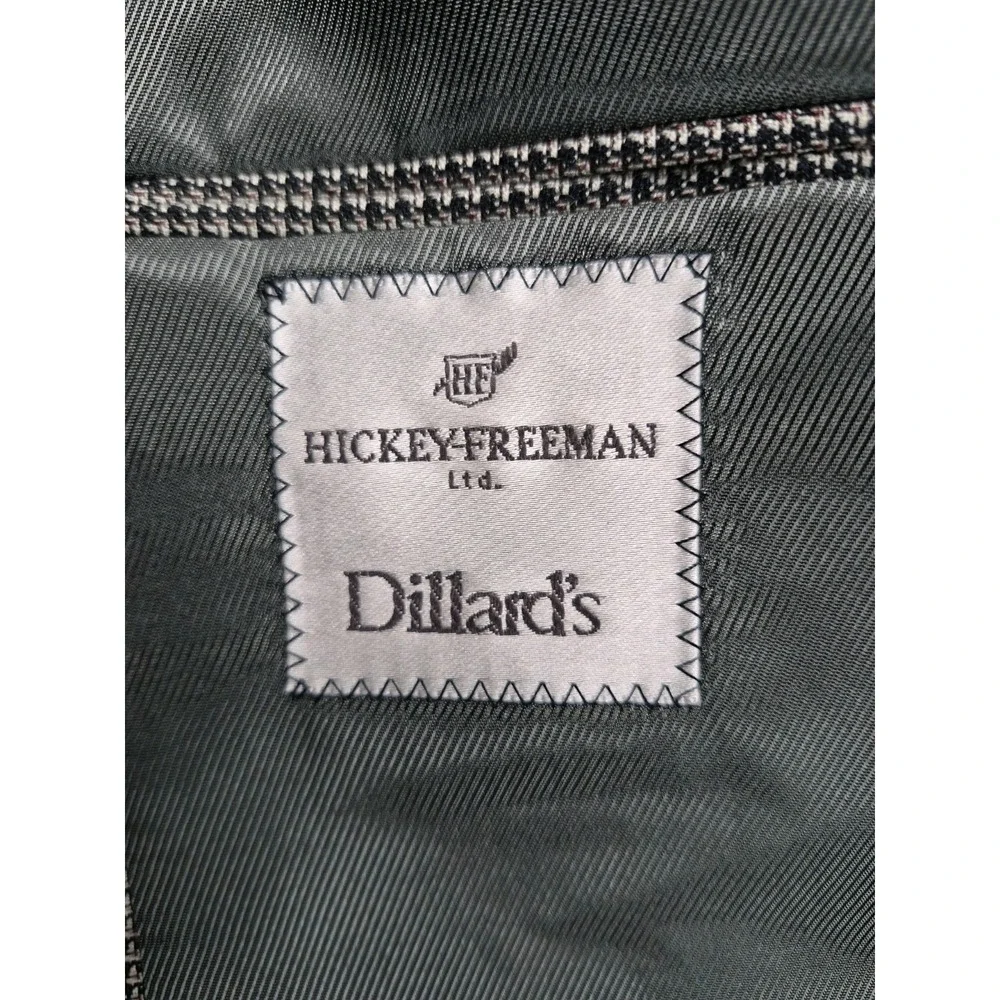 Hickey Freeman Mens 44R Wool Silk Sport Coat Navy Multi Geometric USA Q481